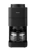 Panasonic NC-A58-K Fully Automatic Coffee Maker with Grinder, Boiling Water Purification Function, Decaf Bean Setting, Black