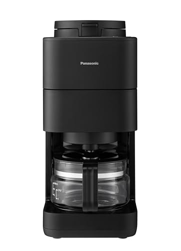 Panasonic NC-A58-K Fully Automatic Coffee Maker with Grinder, Boiling Water Purification Function, Decaf Bean Setting, Black