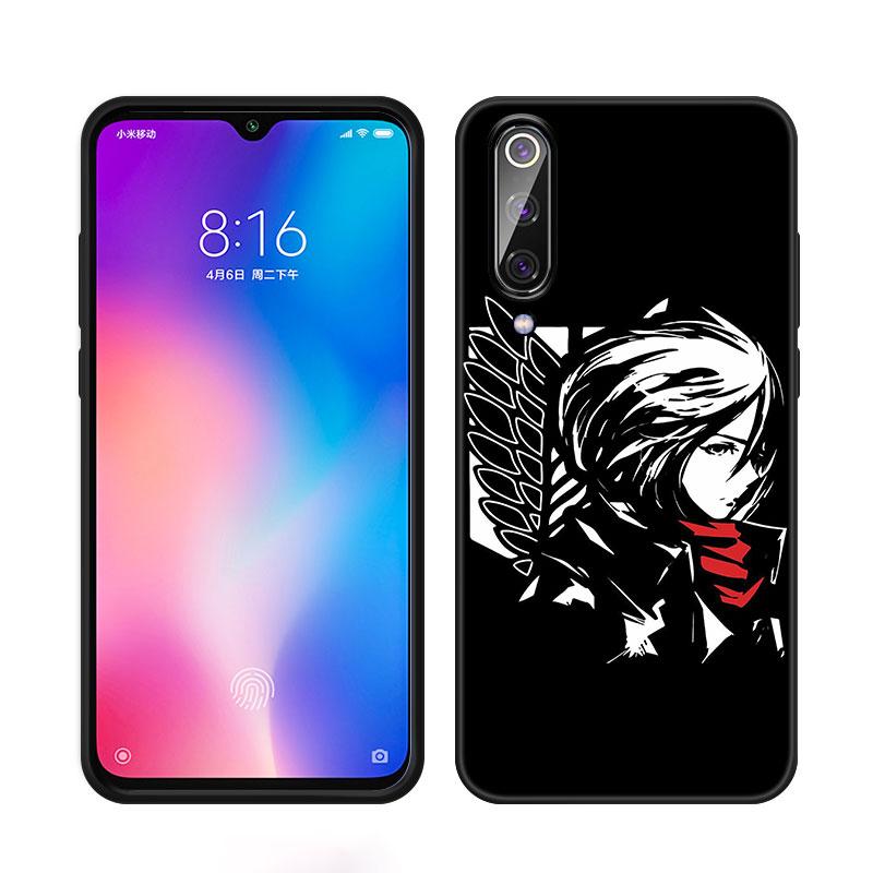 Angriff auf Titan Telefon Fall Für Xiaomi Mi A2 8 9 SE Hinweis 10 10T 11 12 Lite 9T 11T 12S 12T Pro A3 6X 12X Weiche TPU Schwarz Abdeckung