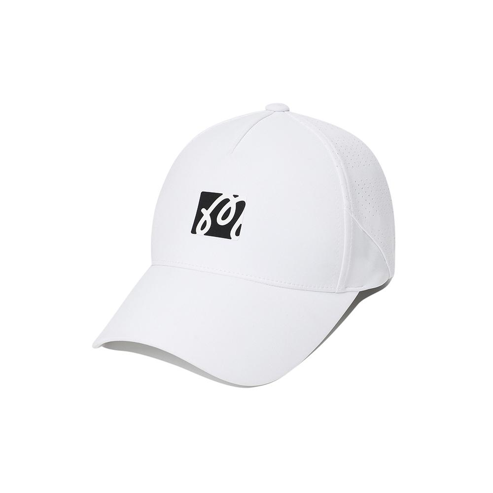 MALBON GOLF Performance Stretch Perforated Ball Cap White