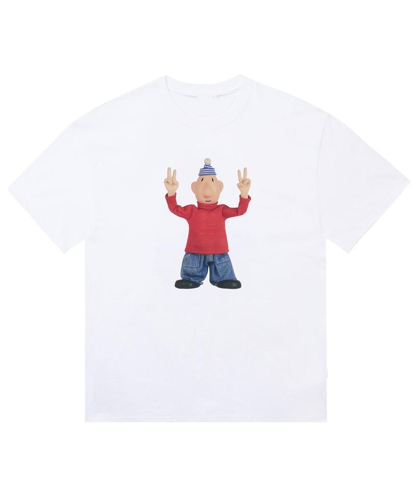 Fun Cartoon Character Print Pattern T-shirt Fashion Trend Short Sleeve Crew Neck Casual Loose Street Wear Unisex Sports T-shirt