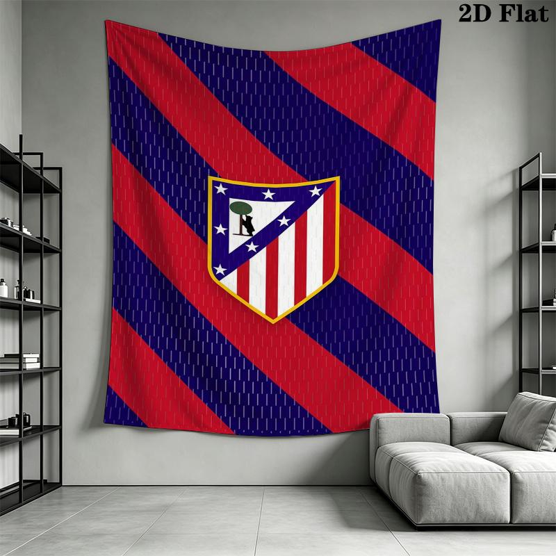 Atletico Madrid Wall Tapestry Aesthetic Wall Hanging Printed Fabric Blanket Decorative Tapestries for Bedroom Living Room Home Decor