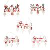 Wooden Christmas Hanging Pendant Fireplace Party with Bells Door Plaque Sign