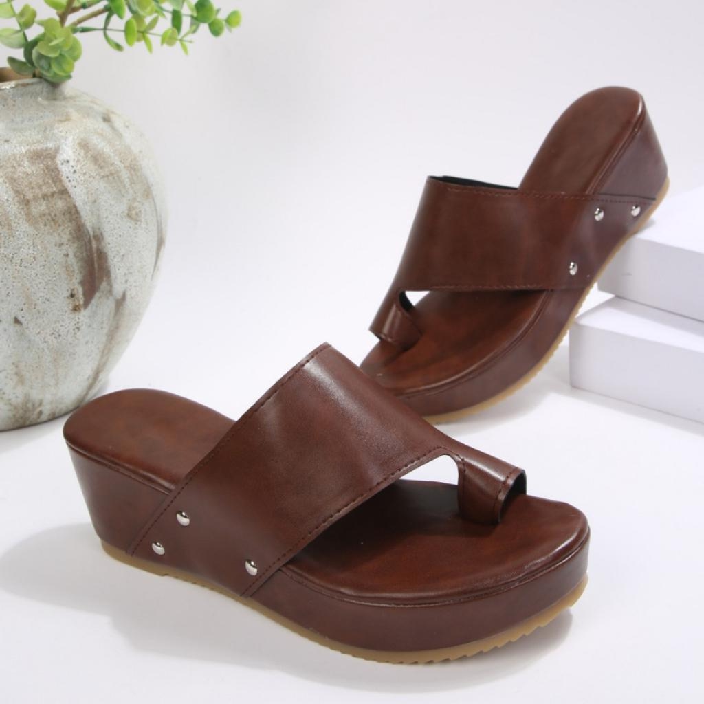 Lederslipper, Keilslipper, Hausschuhe, elegantes Temperament, Hausschuhe Übergröße
