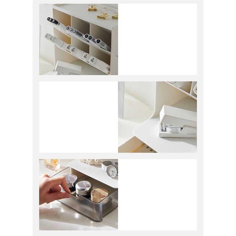 A20F-6 +1 Drawer Desktop Storage Box Pencil Makeup Storage Box School Office Supplies Stationery