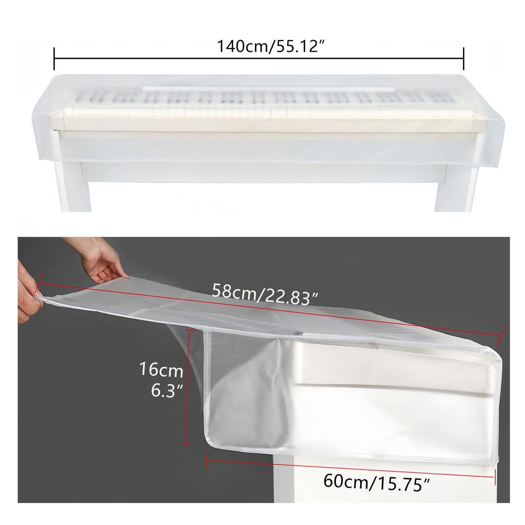 Musiin 88-Key Keyboard Electronic Piano Dust Cover - Matte Transparent Design for Protection