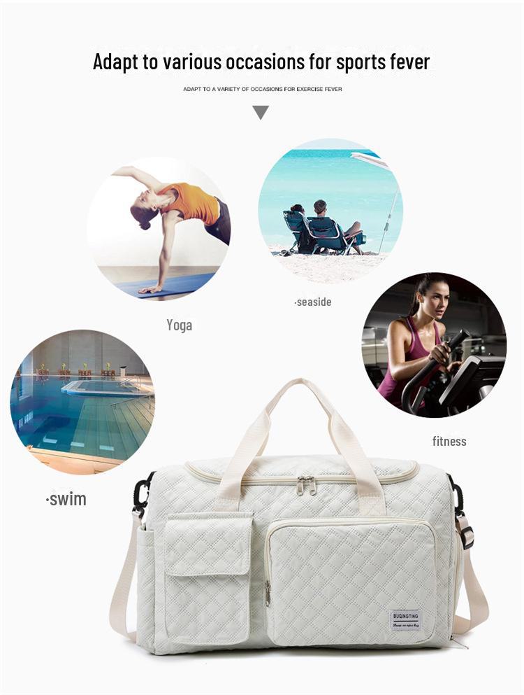 Resväska för utlandsresor: Rymlig, Lättviktig, Torr/Våt Separation, Skofack, Diamantrutigt Design.