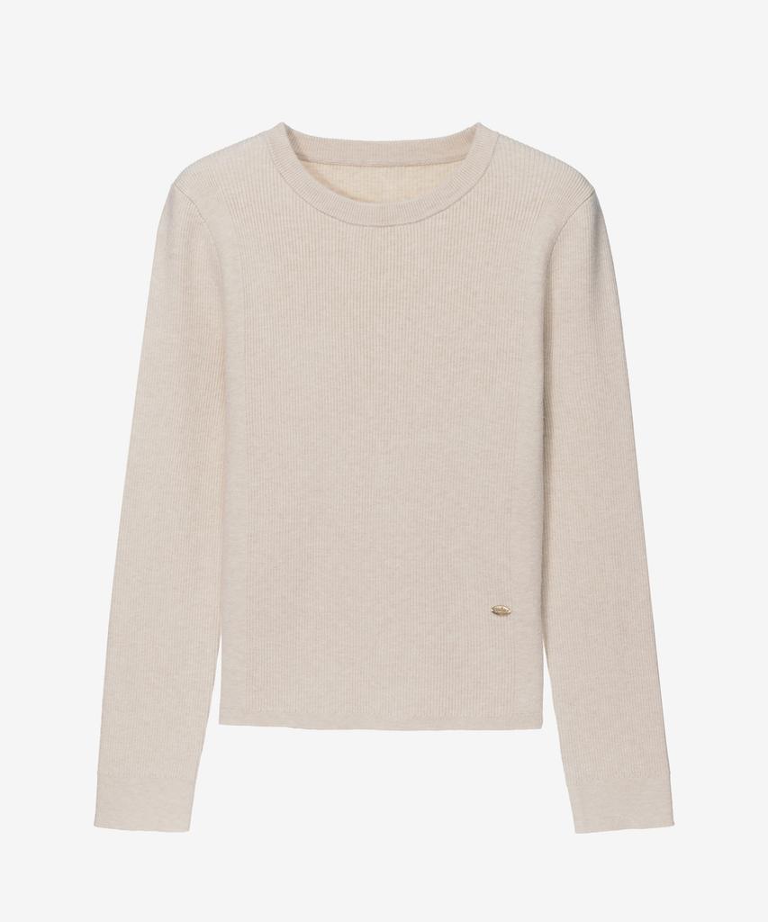 MIND BRIDGE WOMEN [W] Round Neck Slim Fit Ribbed Knit - 2 Colors