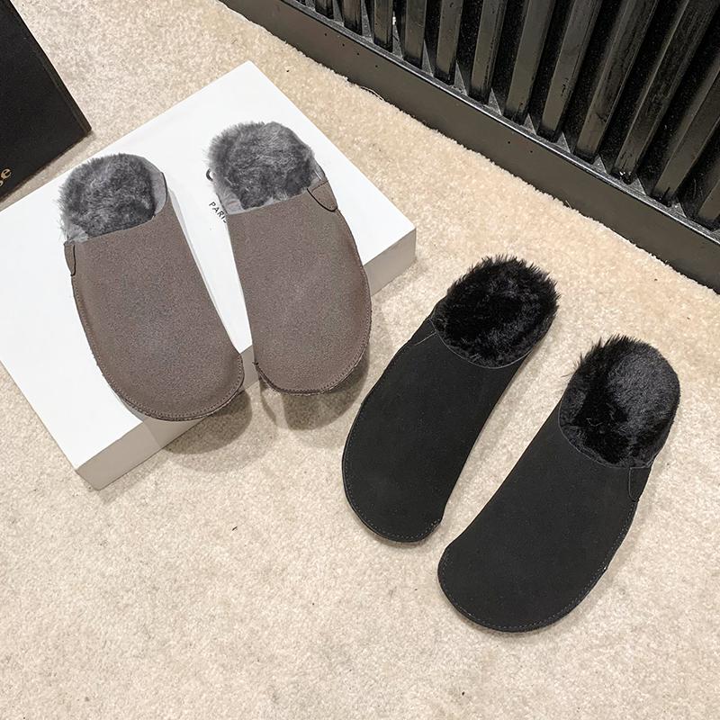 Fashion Winter Retro Retro Fur Integrated Warm Women's Shoes Slippers Leather Sheepskin Women's Slippers Cold Proof High Quality