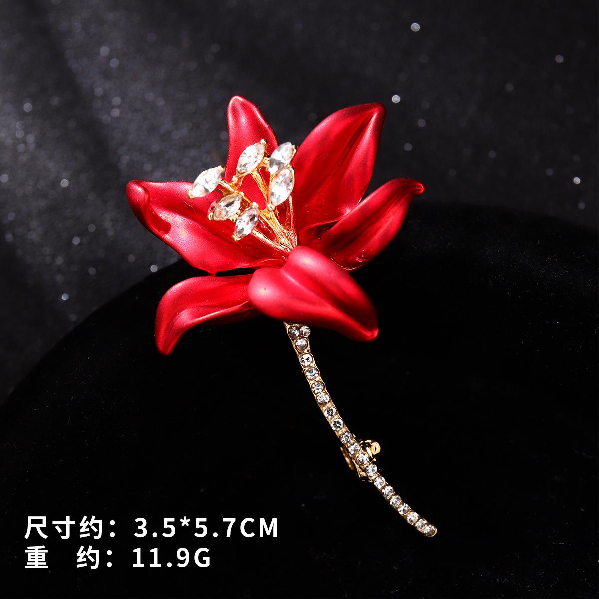 

Брошь «Лилия» для дам, красная капля, антибликовое пальто, булавка для корсажа