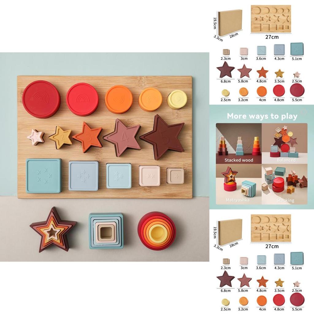 Baby Educational 3d Silicone Puzzle Blocks With Geometric Shapes For Infant Development