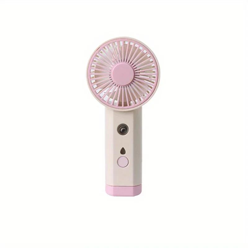 

Mini evaporative air conditioning fan usb portable portable outdoor fan creative desktop mute charging silent fan cooling water 7 inches розовый