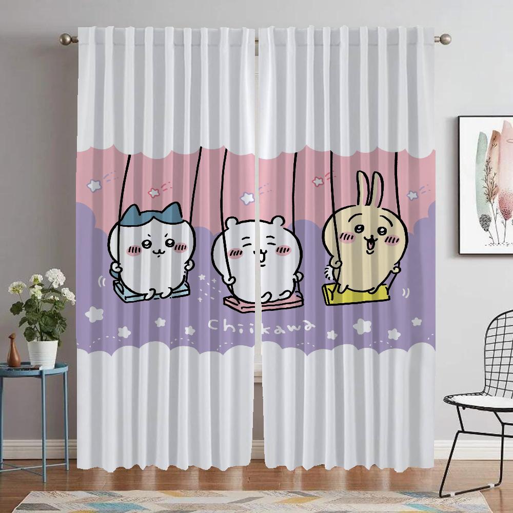 Chiikawas Partition Home Interior Curtains for Camera Living Room Curtain Shades Halloween Decoration Tulle for Bedroom Kitchen