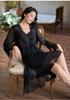 French Court-Style Long Sleeve Camisole Sleep Dress with Bra Pads - Two-Piece Fairy Home Wear Set