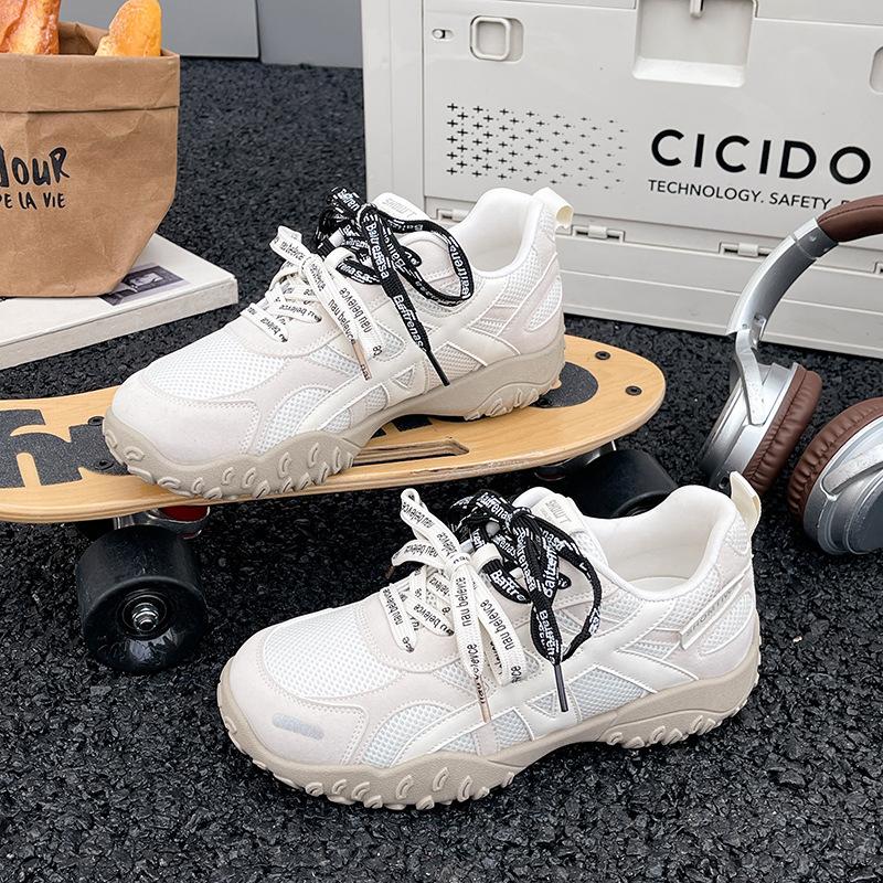 Retro color matching platform ballet training shoes for women's 2025 new mesh breathable and versatile sports and leisure Forrest Gump shoes