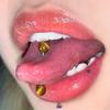 1PC Round Amethyst Tiger-eye Stone Tongue Ring 316L Surgical Steel Punk Tongue Barbell Studs 14G Tongue Piercing Body jewelry