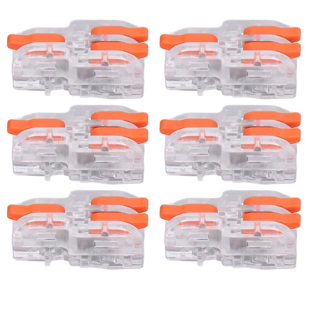30PCS Quick Splicing Wire Connector Transparent PC Copper Stripping Terminal Splitter DF‑12