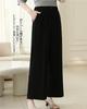 Yino Pants with Elastic Waist and Center Loose and and Elegant for Perfect for Casual Office or Commuting Women's Wide-Leg Press, Leg-Lengthening,