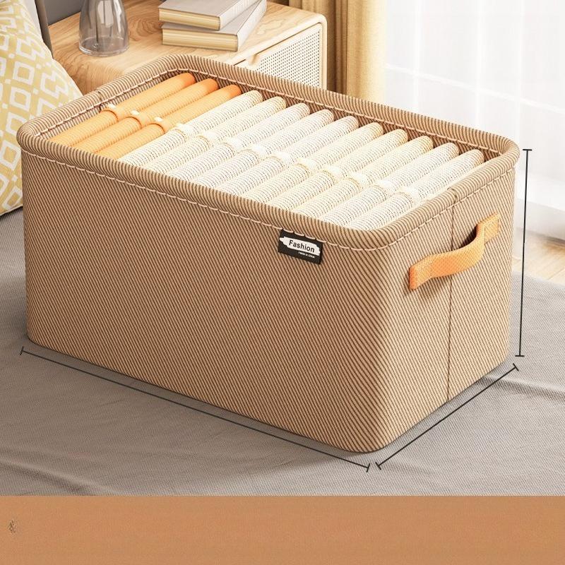 

Clothes Storage Box Thickened Fabric Storage Basket Clothes Pants Storage Storage Storage Box Dormitory Household Wardrobe 35x25x22cm M темного кольору хакі