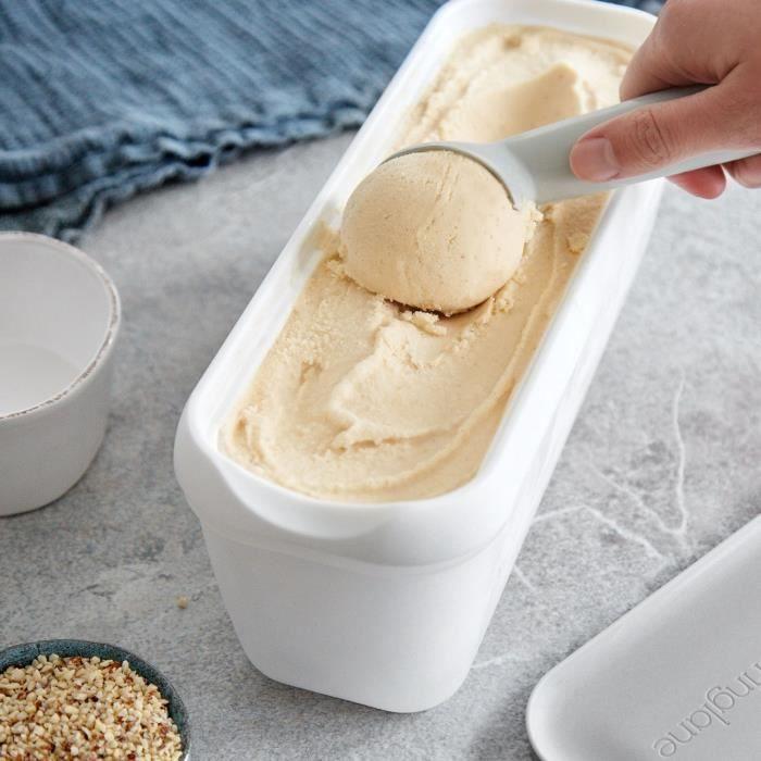 Bacs à glace avec couvercle 1l, 2 pièces, récipients isotherme pour creme glacée, moules à glace sans bpa, boîtes de stockage