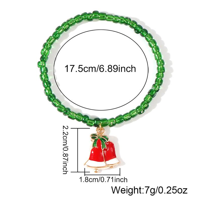 Christmas Colorful Beads Multi Element Pendant Bracelets For Women Santa Claus Tree Elk Bracelet Party Jewelry