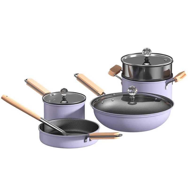 IBF Violet 6-Piece Iron Cookware Set