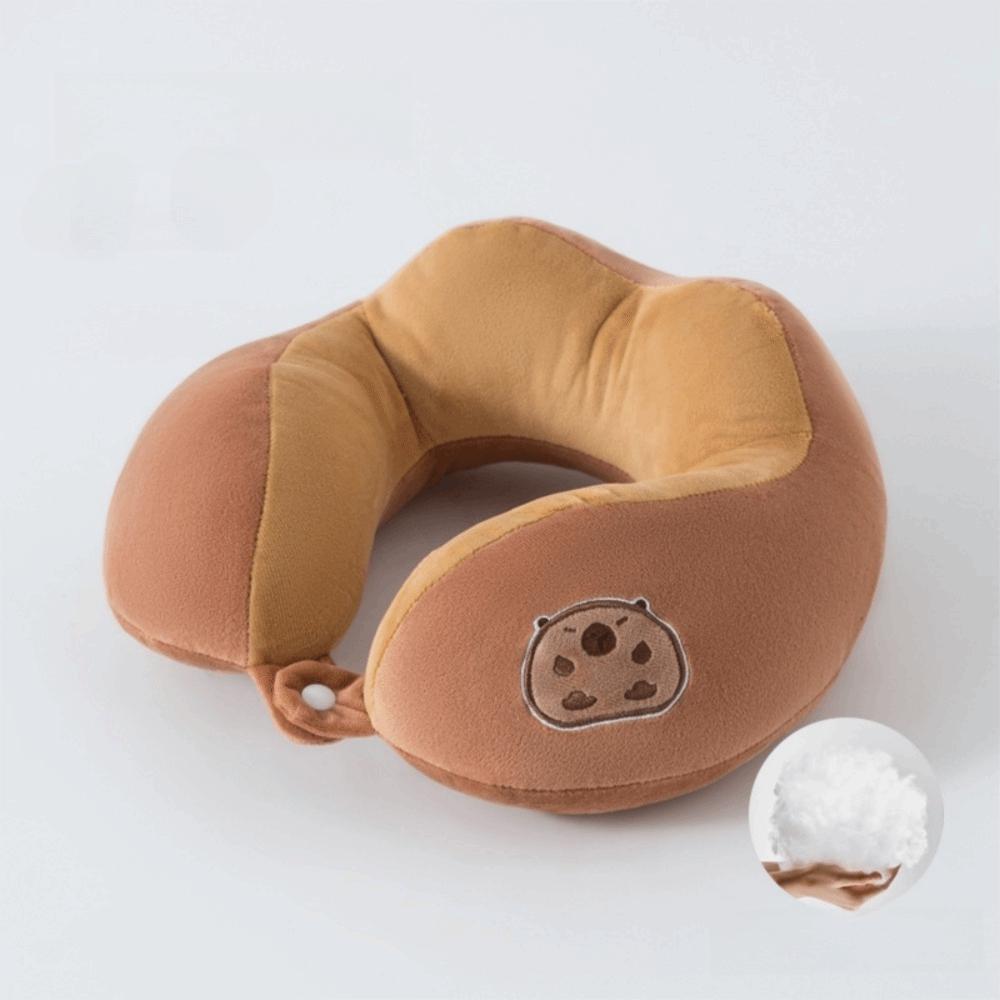 Cute Cartoon Capybara U-shaped Pillow Soft Travel Neck Support Pillow Eye Mask Pillow 2 In 1 Office Chair Cushions