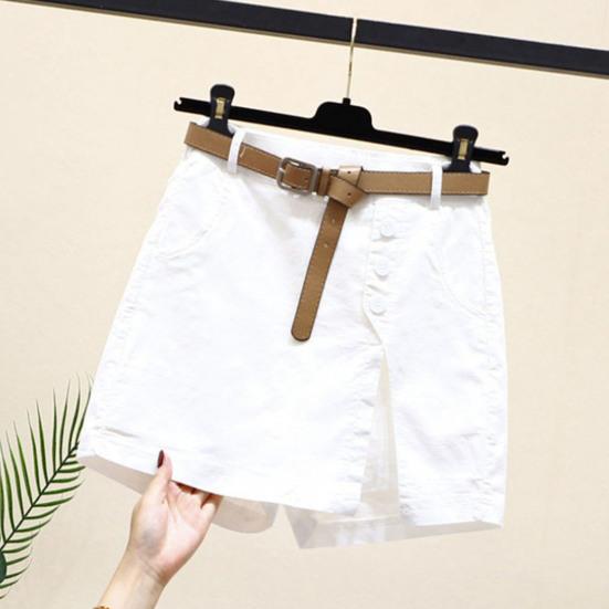 Gonna Pantaloncini Donna Vita Alta Finto Due Pezzi Bottoni Decorativi Spacco Laterale Monocolore Sopra il Ginocchio Tasche Dritti Morbidi Streetwear Abbigliamento Donna