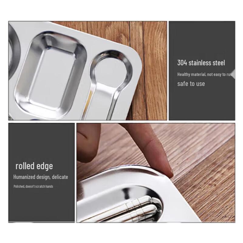 Stainless Steel 5-Compartment Lunch Tray