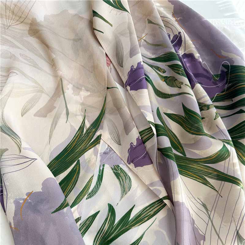 170*53cm Luxury 100% Mulberry Silk Scarf Printed Satin Shawl Lightweight Spring Summer Wrap Elegant  Accessories