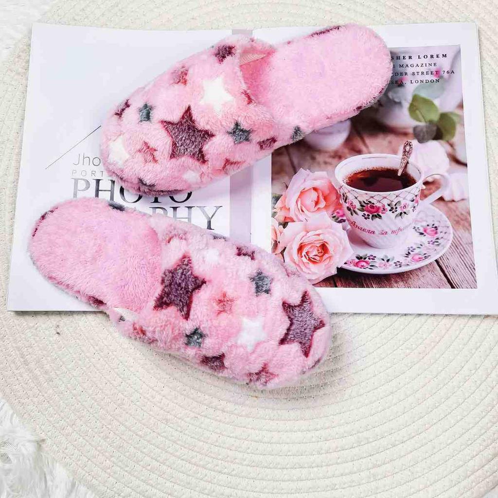 Fashion Winter Indoor Anti-Slip Slippers Multi-Color Women Home Plush Cotton Slides Comfort Warm Flat Soles Shoes Large Zapatos De Mujer