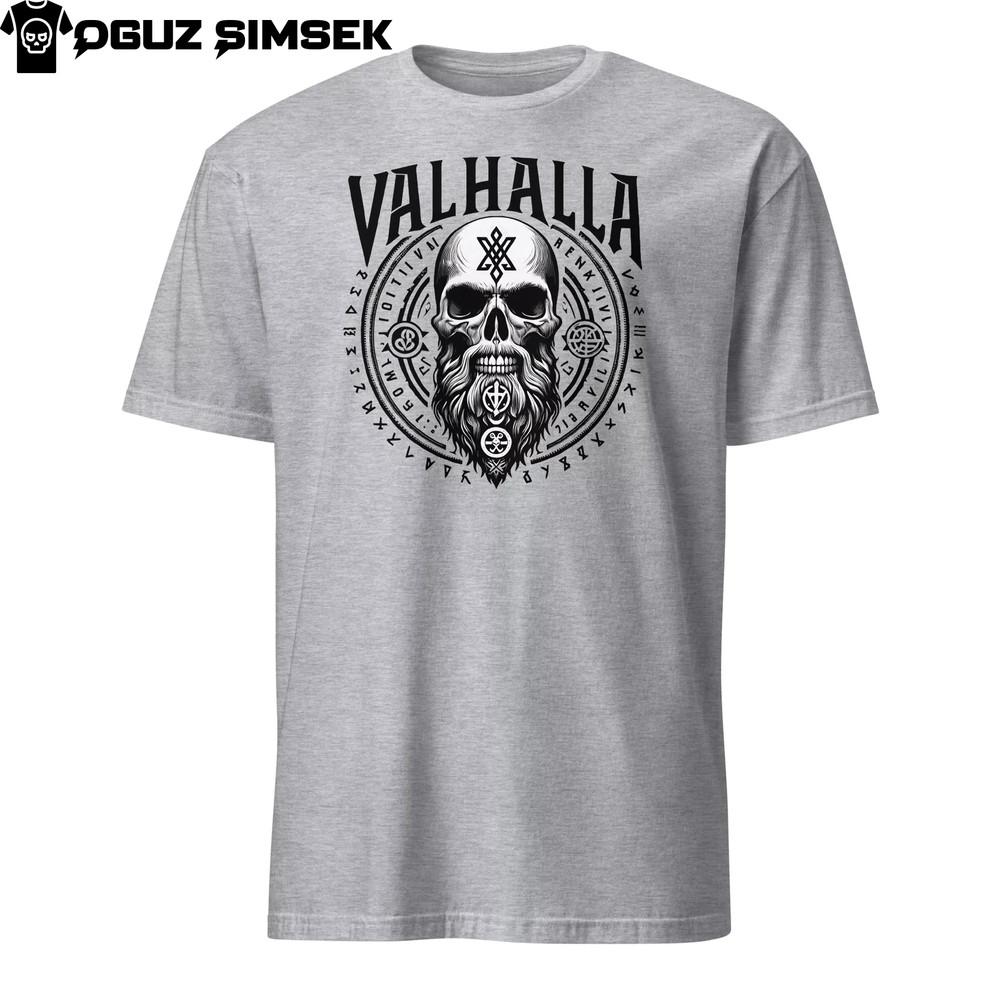 

Valhalla Skull Odin Runes Unisex T-Shirt | Viking Street Fashion XL