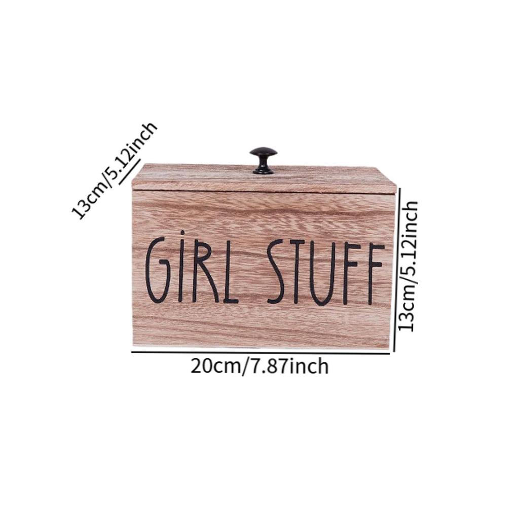 Wooden Household Storage Box Jewelry Box Bathroom Essentials Wooden Cotton