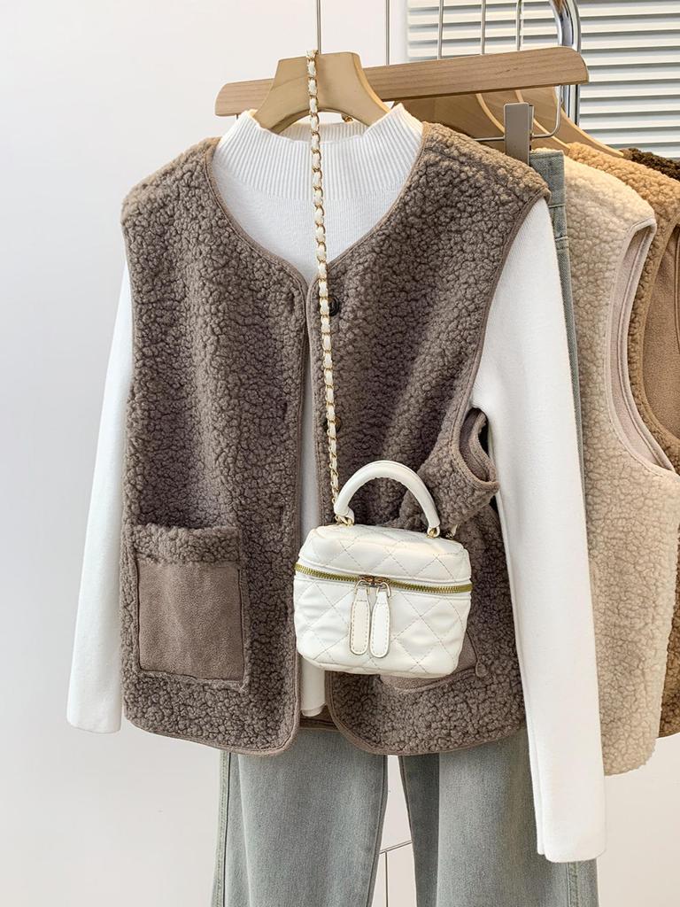 Women's Plus Size Faux Lambswool Vest - Autumn/Winter 2025 Collection