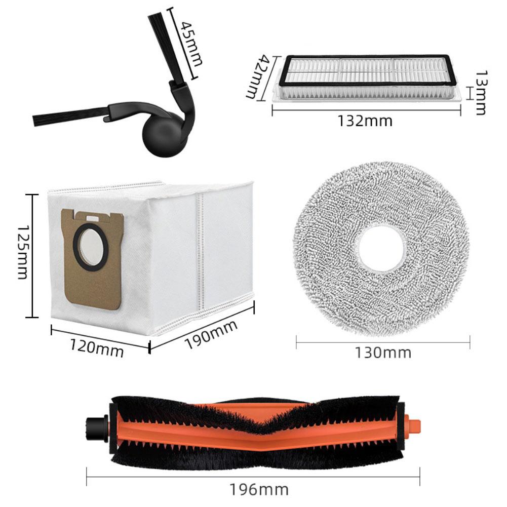 For Mijia For 5C OV42CN Vacuum Cleaner Accessories Replacement Set Main Brush Filter Mop Cloth Dust Bag Side Brush