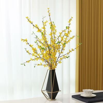 6 Pcs Spring Silk Forsythia Branches Fake Forsythia Stems Artificial Orchids Flowers Faux Yellow Flowers for Home Wedding Indoor Outdoor Decor