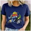 100% Polyester Rundhals Kurzarm T-Shirt für Animationsfans Kreatives Trendmuster Lässige Sportmode