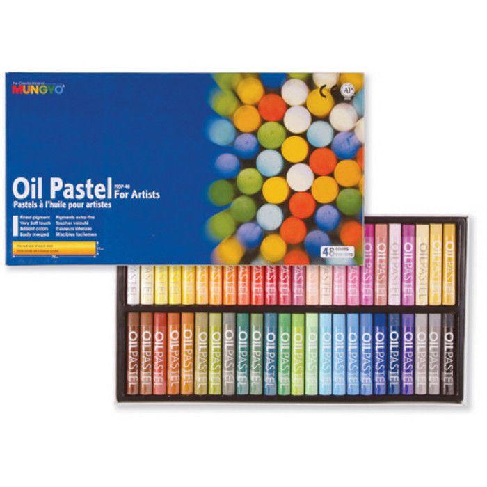 Pastelli a olio - Mungyo - Scatola da 48 pezzi - Multicolore - Misto - Assortimento chiaro