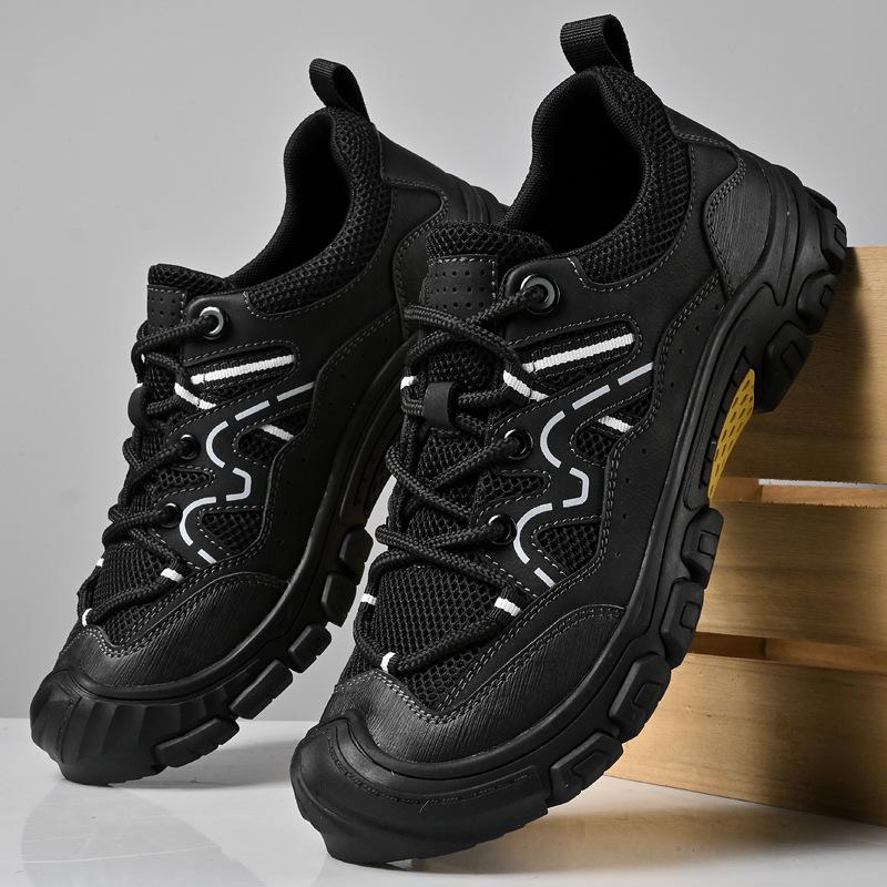Men's Wearable Grip Hundred Slip Resistant Casual Multi-Season Trial Sneakers - Lightweight Mesh Breathable Sneakers