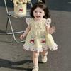 Summer Baby Girl Cotton Dress Cute Bunny Bowknot Single Layer Princess Dress For Toddler Infant