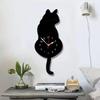 Nordic Cat Wagging Tail Wall Clock Stylish Durable Wall Hangings Clocks for Living Room