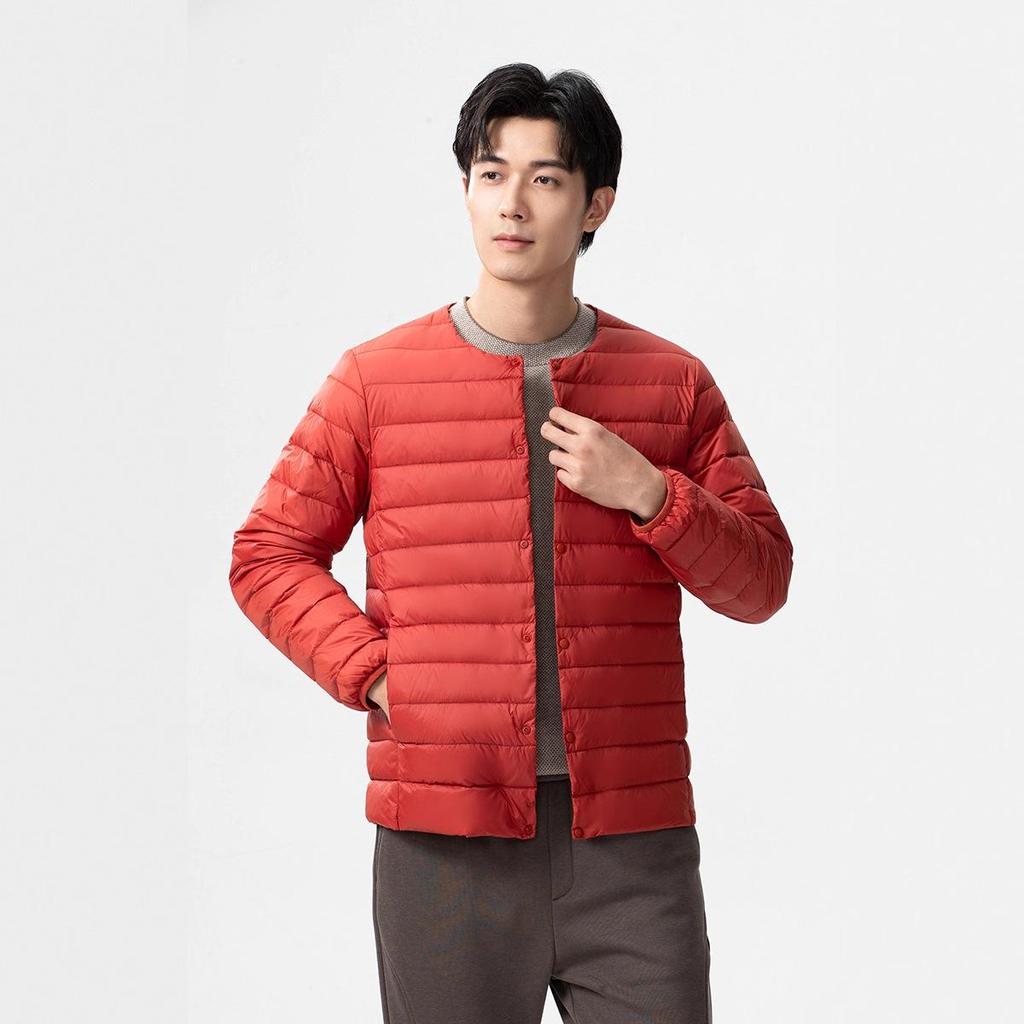 Men's Two-Opening Stand-Up Collar Lightweight Down Jacket - Warm White Duck Down for Autumn/Winter