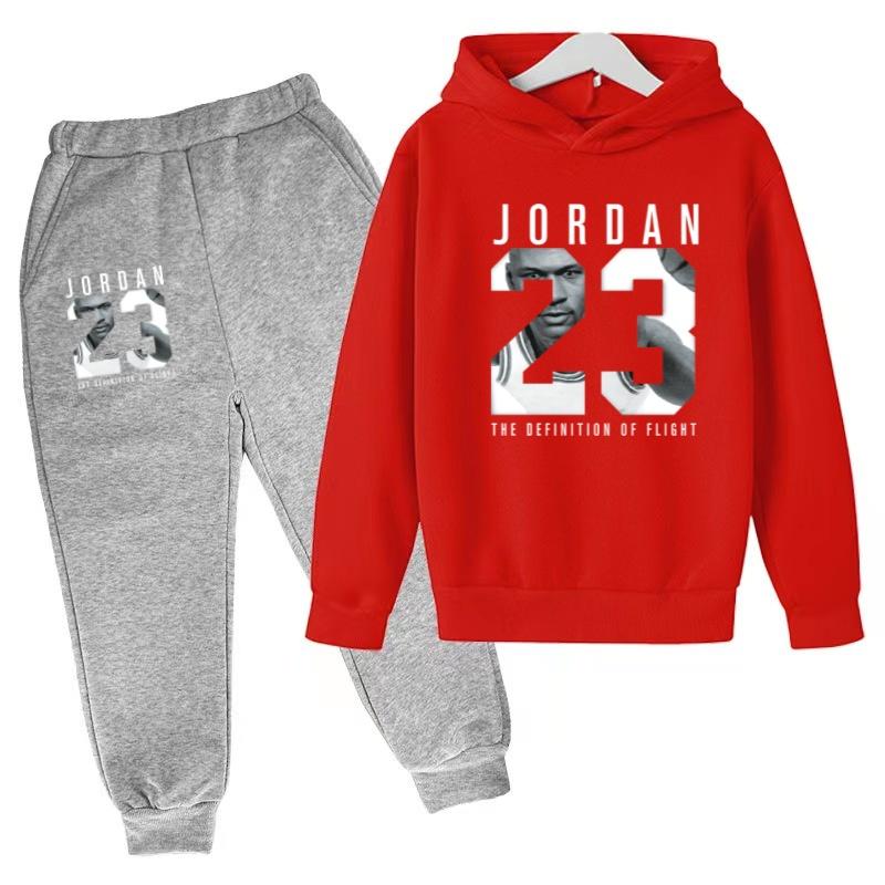 2026 Kids New Autumn Winter Casual Long Sleeve Pullover 2pcs Hoodie+Pants Tracksuit 3-12Yrs Girl Boy Basketball Coat Clothes Set