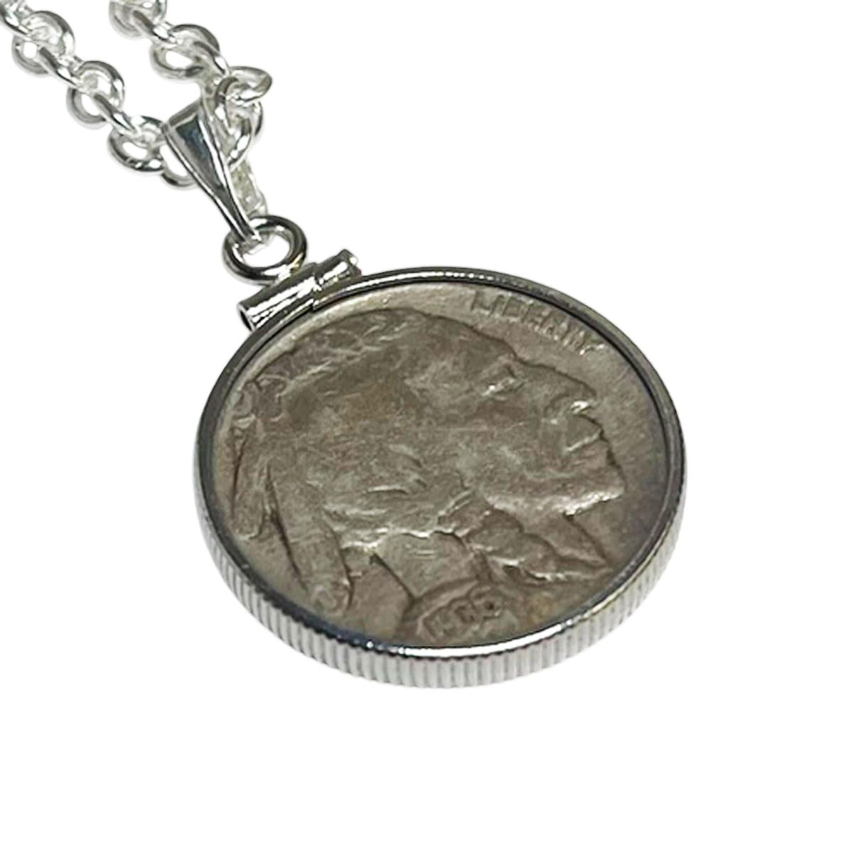 

Cufflinks American Indian and buffalo silver necklace [Kamakura Workshop] 5-cent coin,