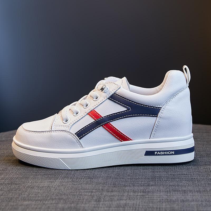 

thick-soled white shoes women s 2025 new spring breathable single shoes inner height-increasing shoes children s sports and leisure board shoes women 34