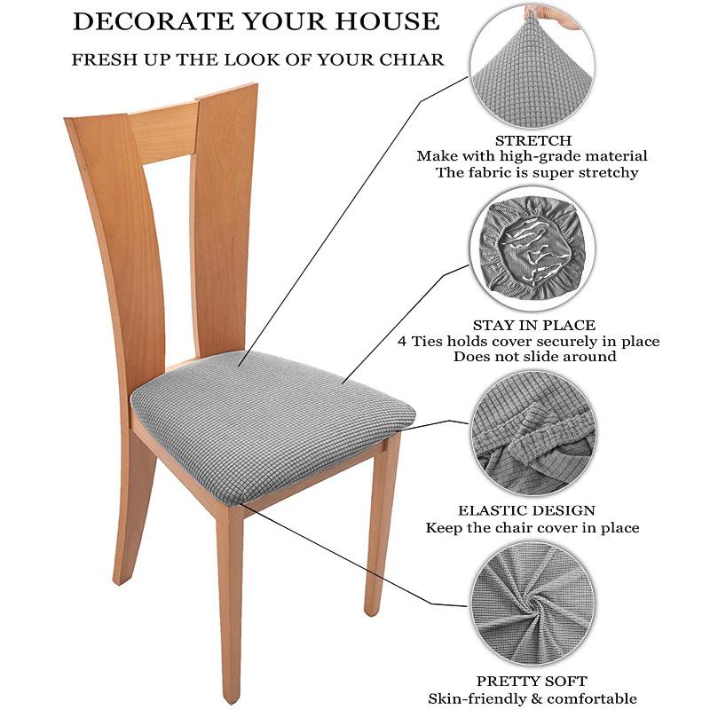 Nepromokavé Strečové Žakárové Potahy na Sedáky Židlí Odnímatelné Pratelné Polštářky Chrániče Sedáků Židlí do Jídelny