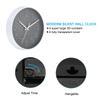 PATIKIL 20 cm Round Wall Clock, Silent, Non-Tickle, Wall Clock for Office, Bedroom, Kitchen, Decorative, Gray