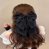 1PC Gentle Temperament Black Oversized Bow Streamer Hairpin, Back Head Hair Grab Clip, Hairpin, Headgear Clip.