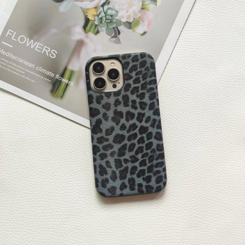 For Apple iPhone 7 To iPhone 16E 16 Pro Max Lady Leopard Print Fashion Half Pack PU Leather Phone Case Cover