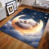Kleiner Bär schläft auf dem Mond Druck Teppich für Schlafzimmer Wohnzimmer Bettseite Sofa Bodenmatte Moderne Heimdekoration Bereichsteppich Geschenke